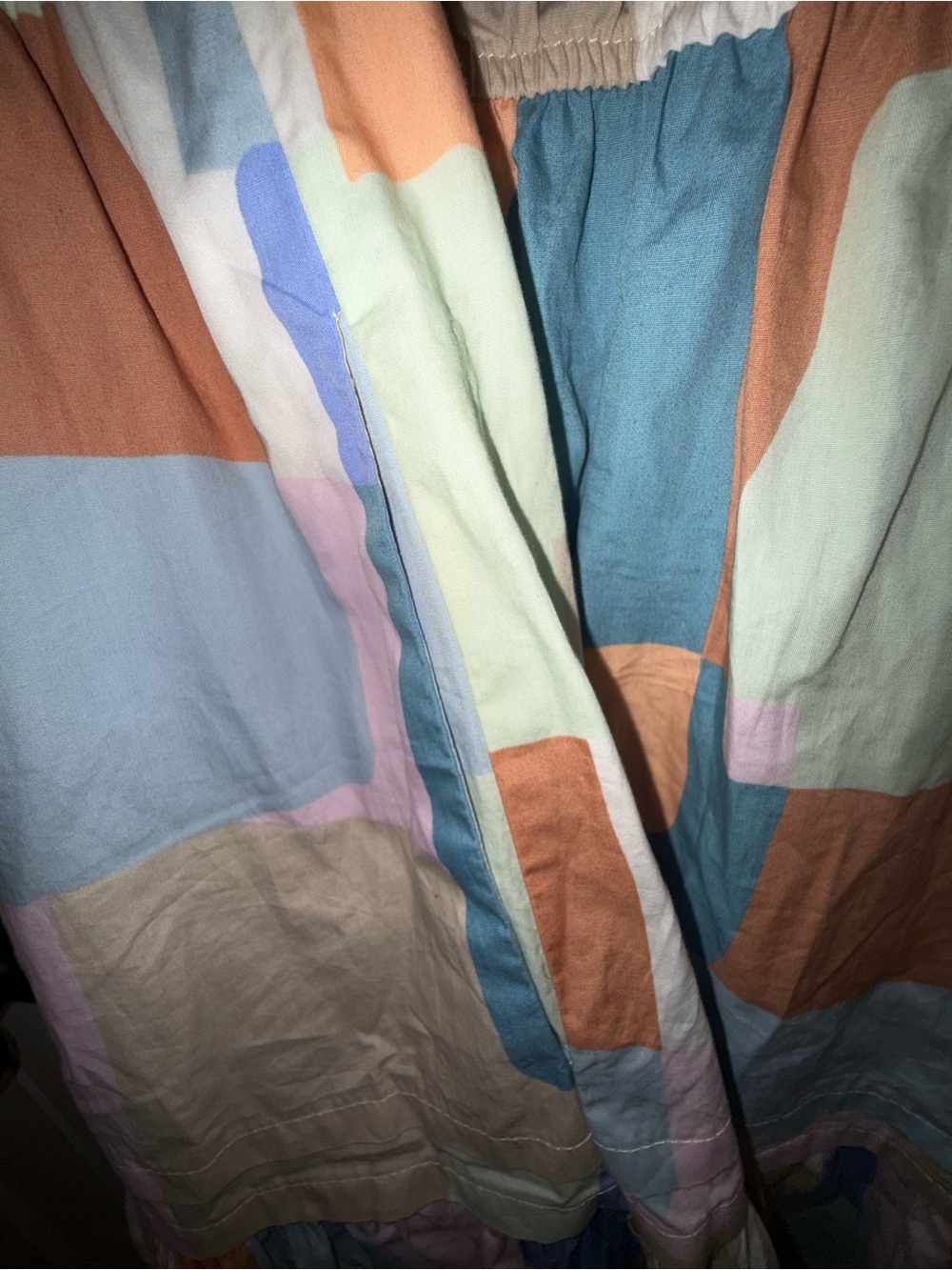 Anthropologie | Somerset Mini Dress | Pastel Patchwork Smocked Waist | Size XL - Picture 4 of 7